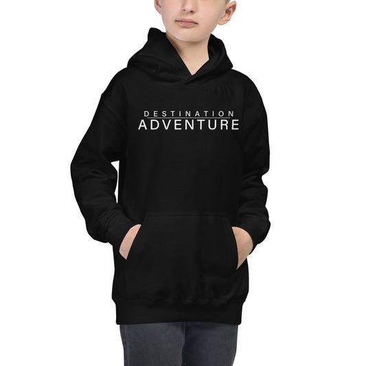 Kids Hoodie with Destination Adventure Word Mark