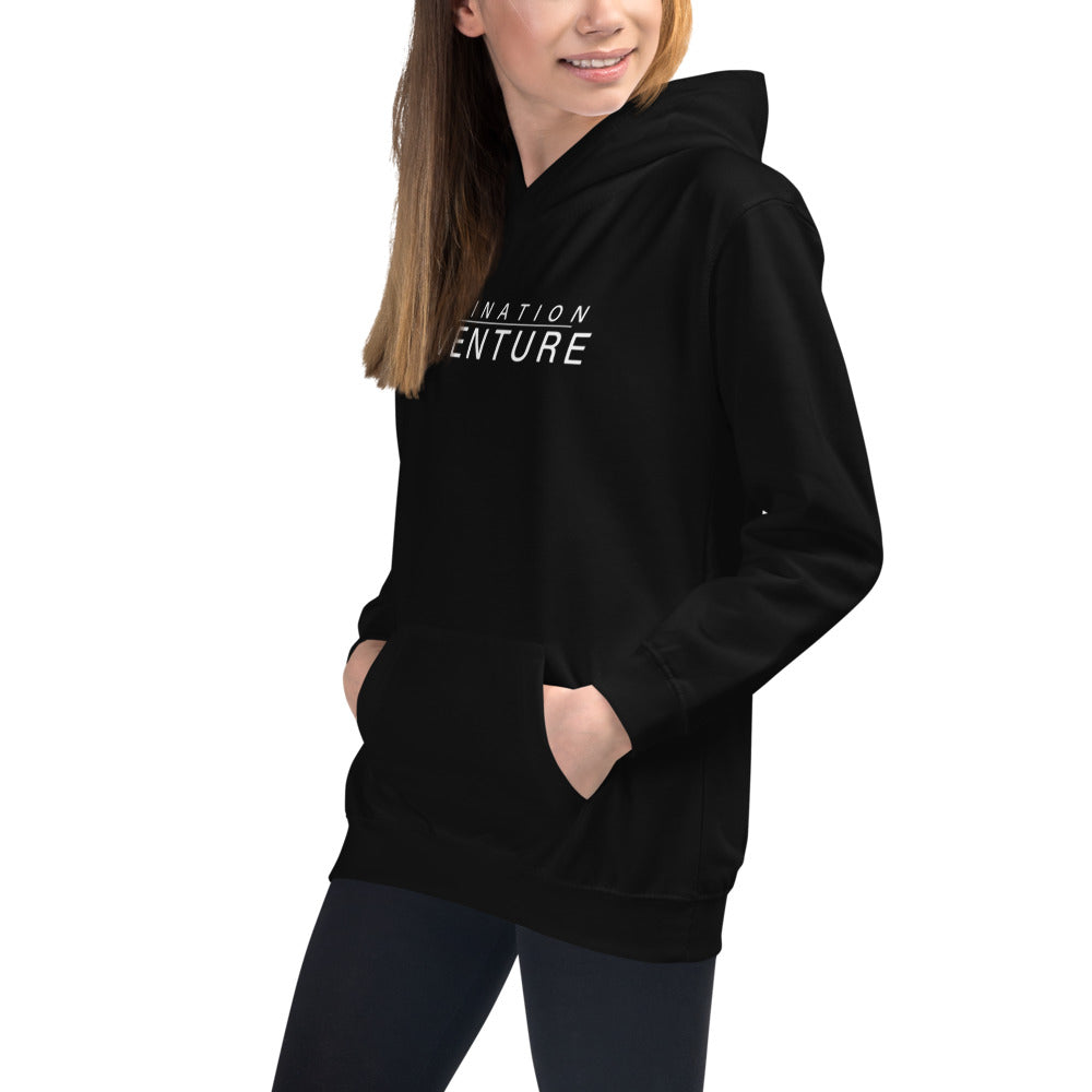 Kids Hoodie with Destination Adventure Word Mark